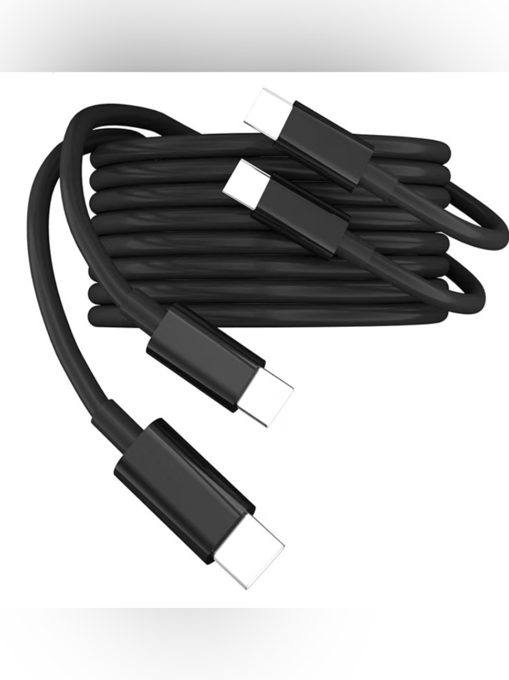 Universal USB-C to USB-C Fast Charging Cable - Black